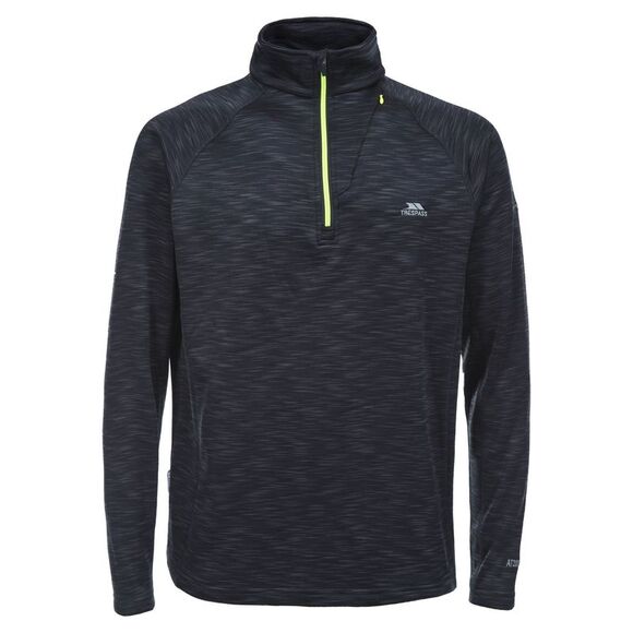 Trespass Mens Collins Half Zip Fleece Top / Black Marl - Picture 1 of 7